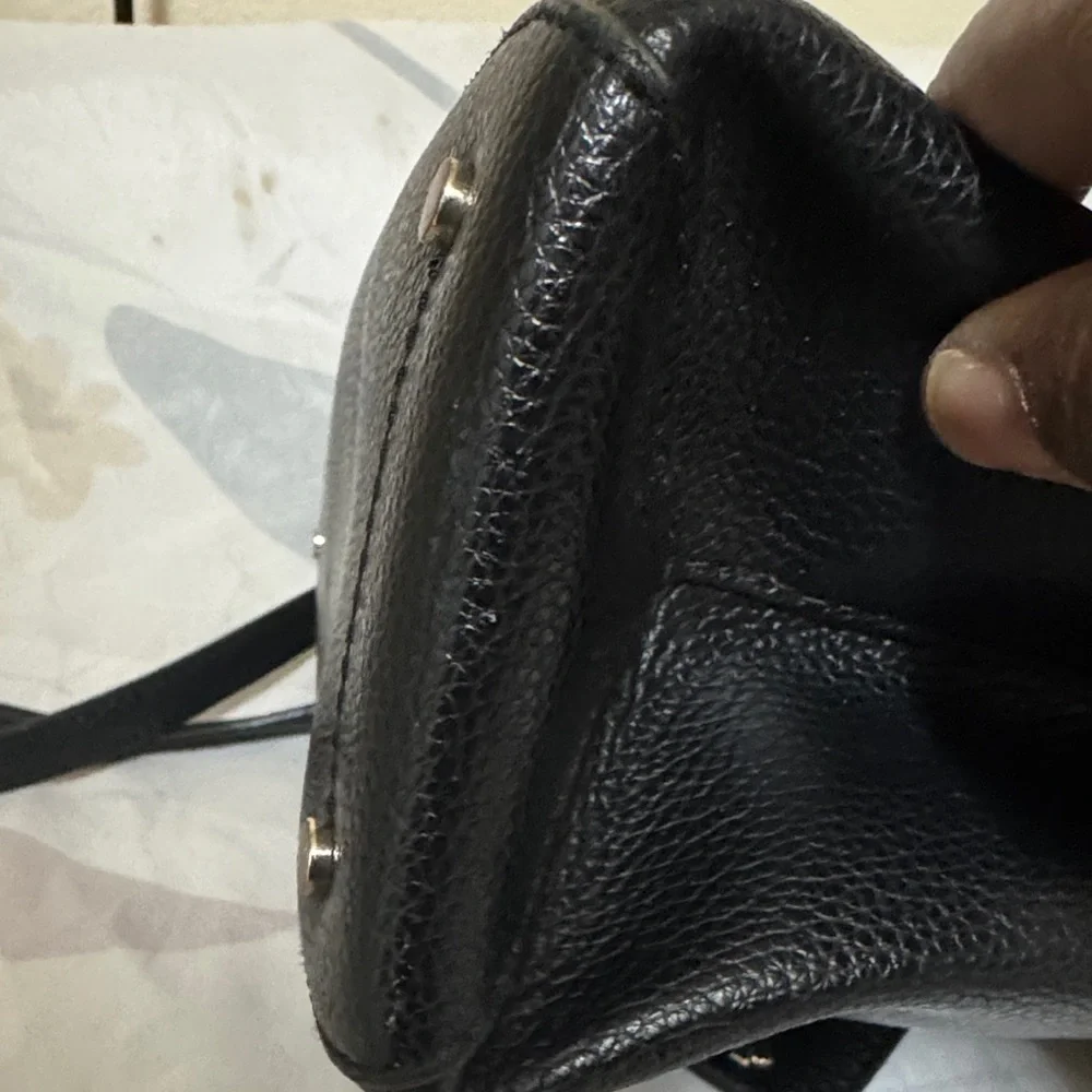 kate spade Black Leather Tote with Pale Pink Interior